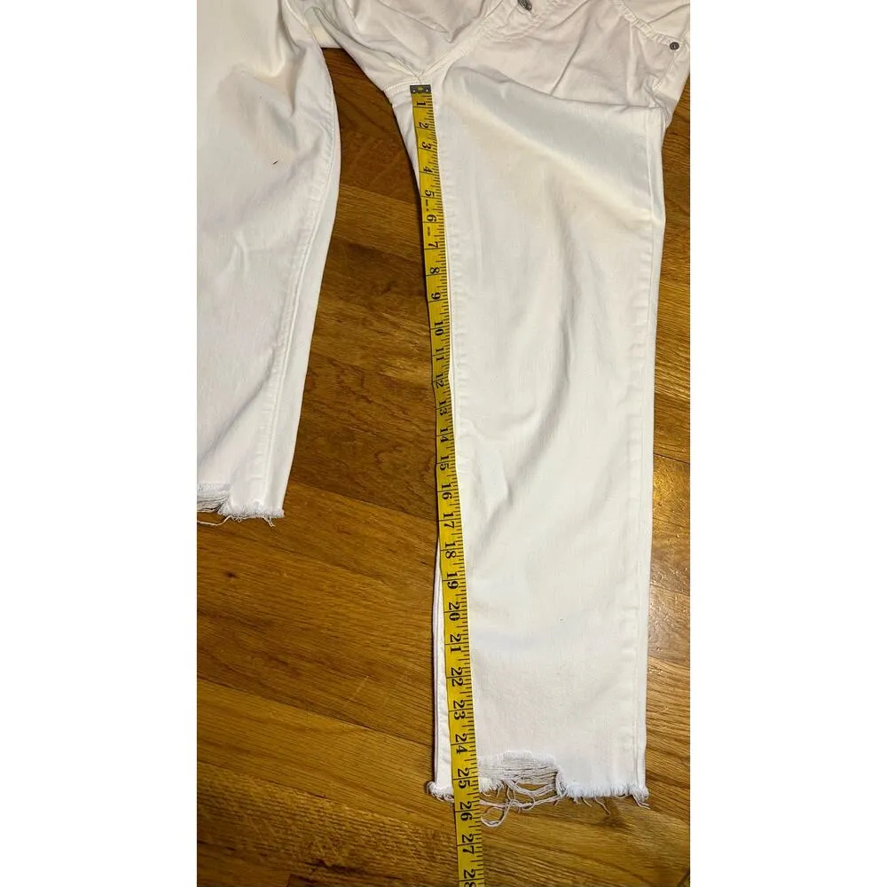 Madewell Women’s 23 The Perfect Vintage Crop White Distressed Jeans Denim Chic - Image 3