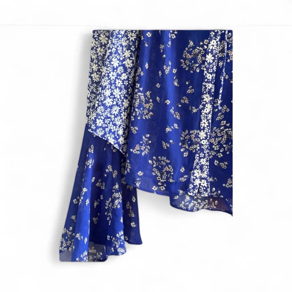 Free People SERENA PRINTED BLOUSE - BLUE COMBO - Image 9