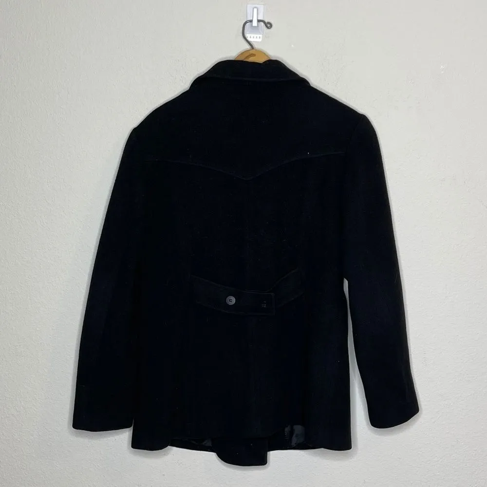 Vintage Herman Kay‎ Wool Pea Coat Black Size L - Image 6