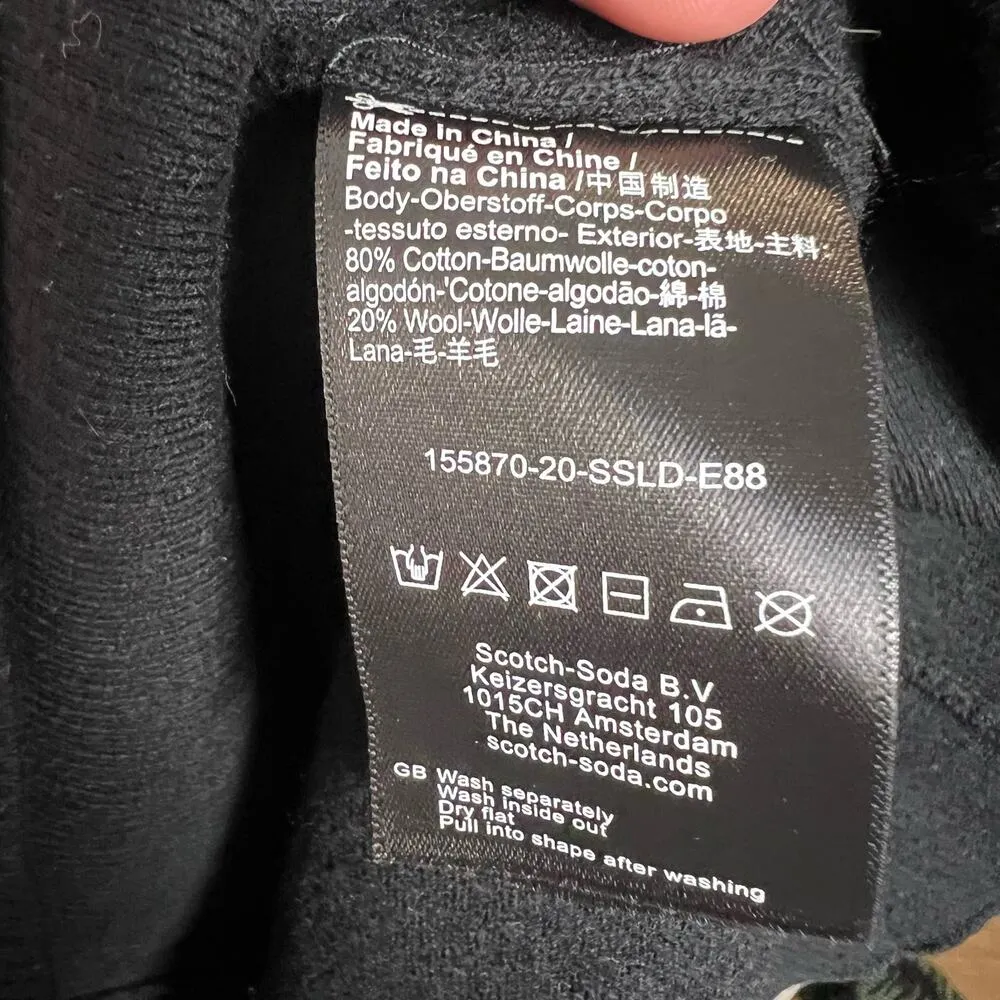 Scotch & Soda Art Dep. '77 Black Wool Blend Long Sleeve Crewneck Sweater Dress M - Image 5