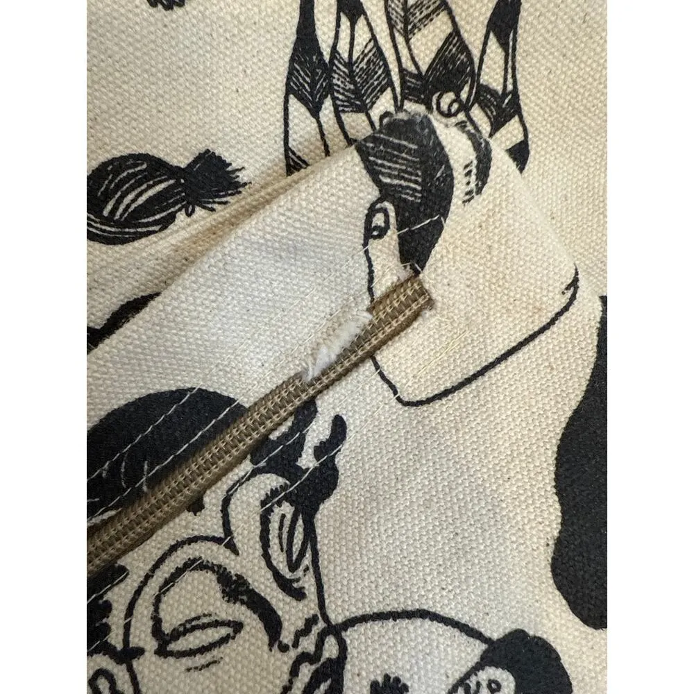 Artsy Cream Black Oaxacan Backpack Woven Canvas OS EUC Unbranded Handmade Mexico - Image 8