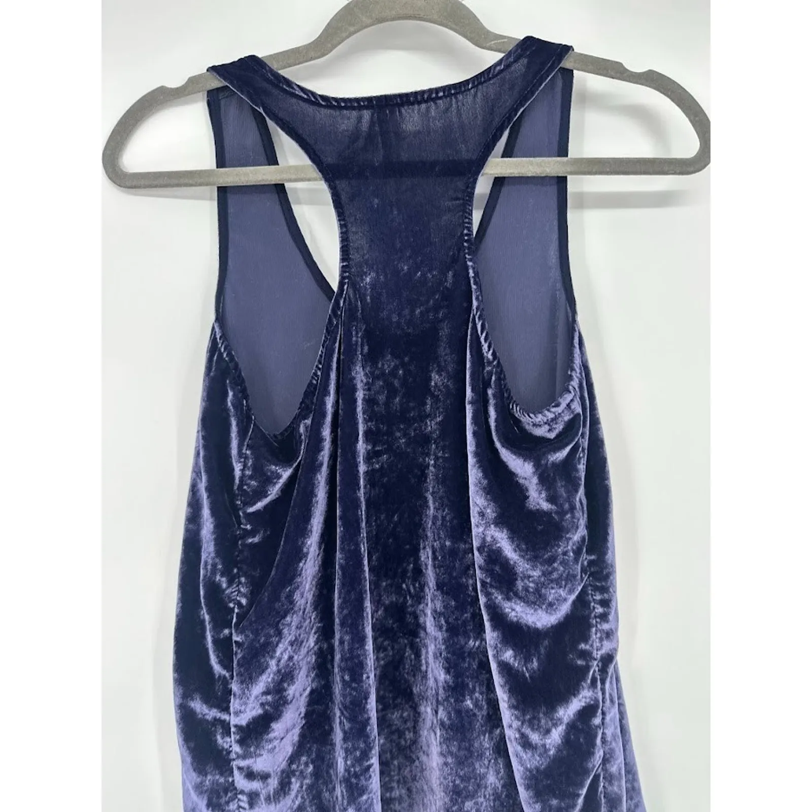 Anthropologie Suri Velvet Swing Racerback Tank Top Purple Size XS Party Flirty - Image 5