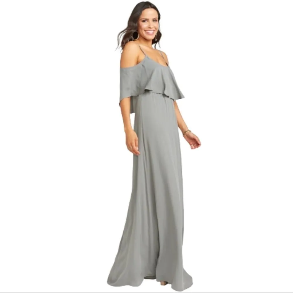 Show Me Your Mumu Caitlin Formal‎ Maxi Soft Charcoal Bridesmaid Dress Size Small - Image 3
