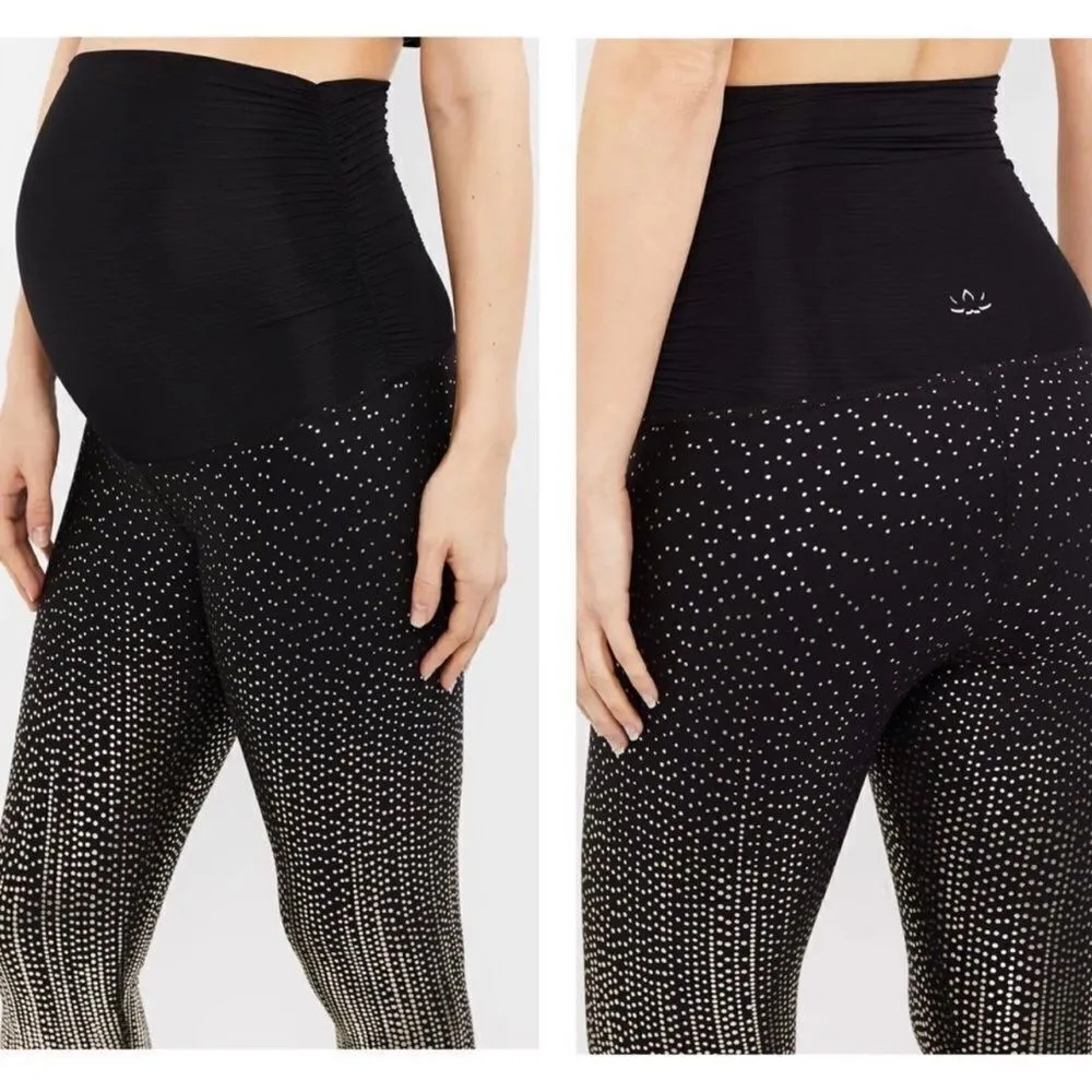 Beyond The Bump Drip Drop Fold Over Belly Ombre
Black Gold Maternity Legging Black Size undefined - Image 2