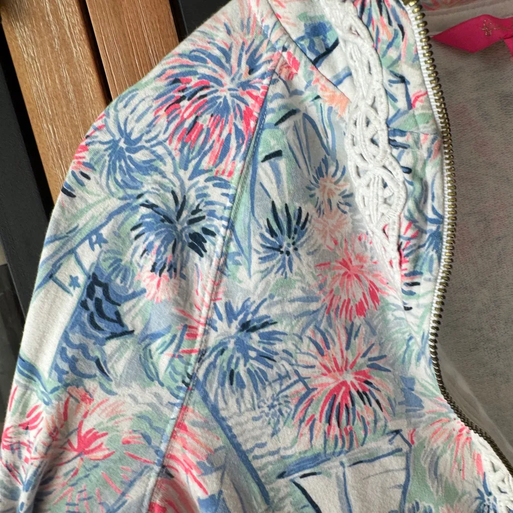 Lilly Pulitzer Janie Embroidered Popover zip SEA TO SHINING sailboats pullover - Image 9