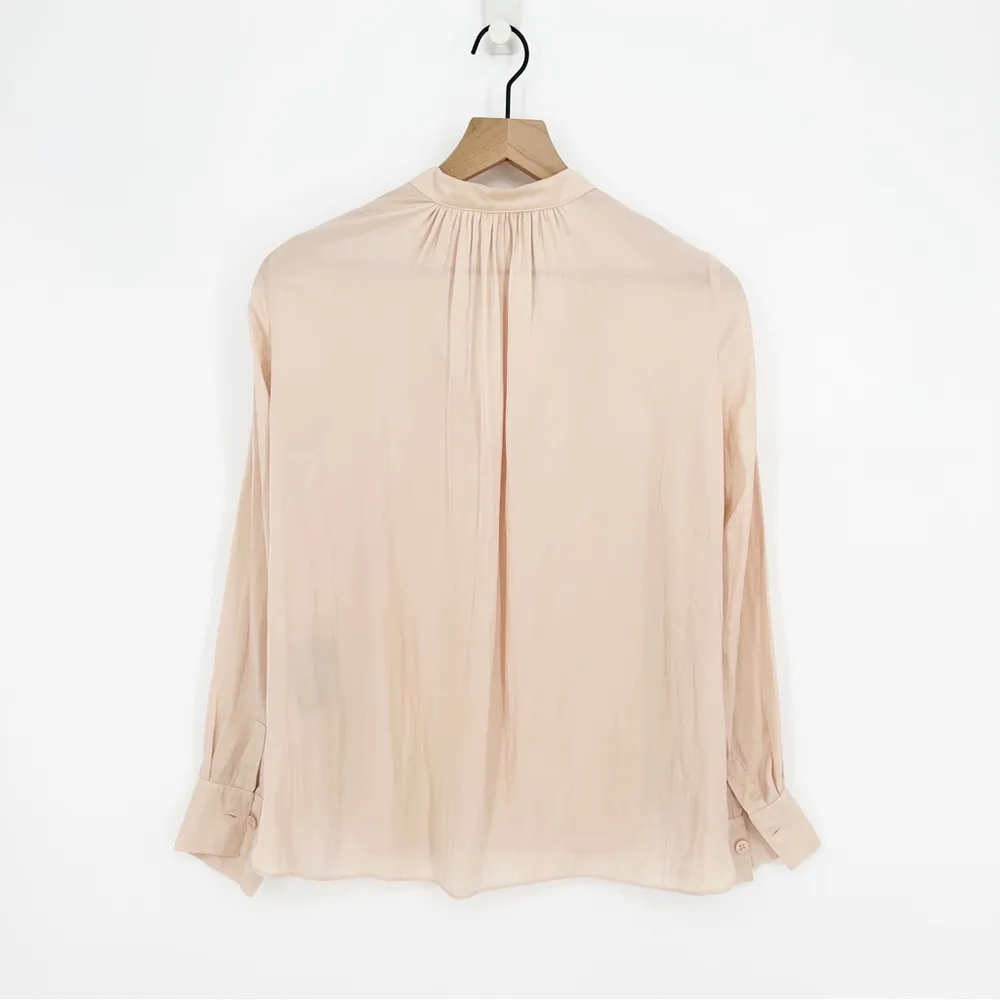 Zadig & Voltaire Tink Relaxed Long Sleeve Satin Blouse Blush Pink Women's XS - Image 6