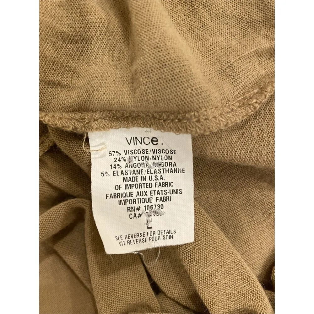 Vince Slim Turtleneck Tan Lightweight Sweater Women's Size Large - Image 4