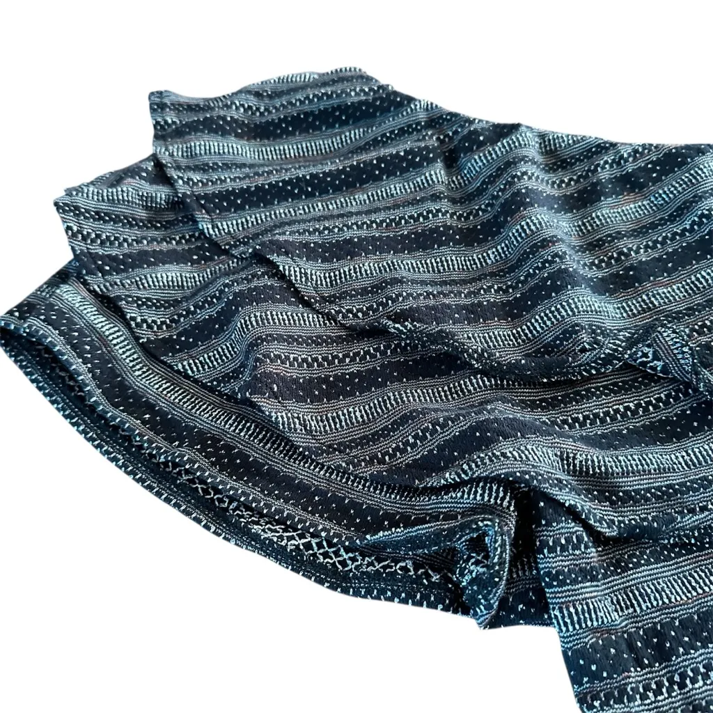 Free People Black Combo Off-Shoulder Ruffle Smocked Top | Size Large - Image 14