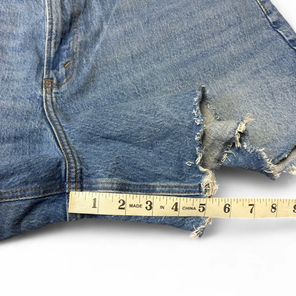 Abercrombie & Fitch The Dad Jean Shorts High Rise 33/16 Distressed Curve Denim - Image 4