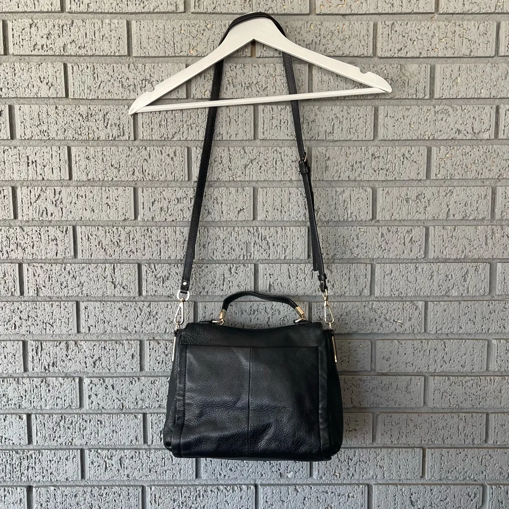 Coach Madison Small Sadie Leather Flap Satchel Bag Black Gold 26624 - Image 5