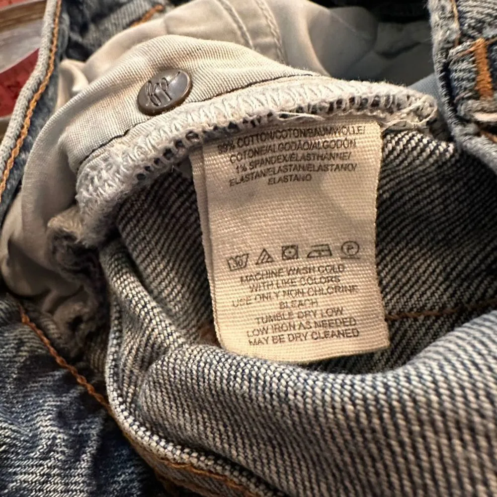 Free People Mariann High Rise Button-Fly Skinny Jeans Light Blue Women's Size 28 - Image 12