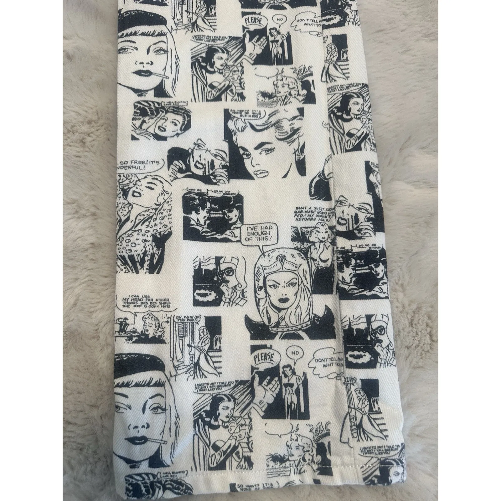 Reformation Comic High Rise Straight Leg‎ Black /white - Image 4