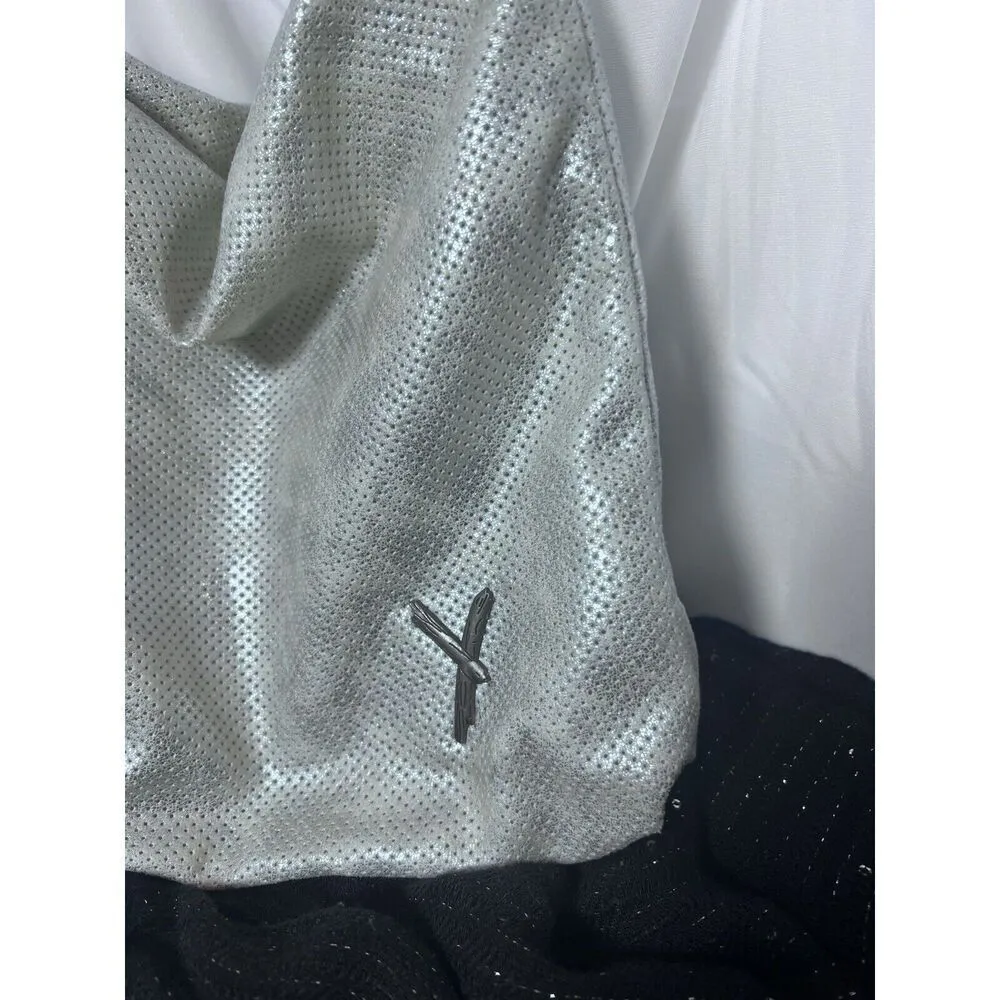 Suri Frey Crossbody Shoulder Hobo Bag Purse Silver Vegan Tassel EUC - Image 5