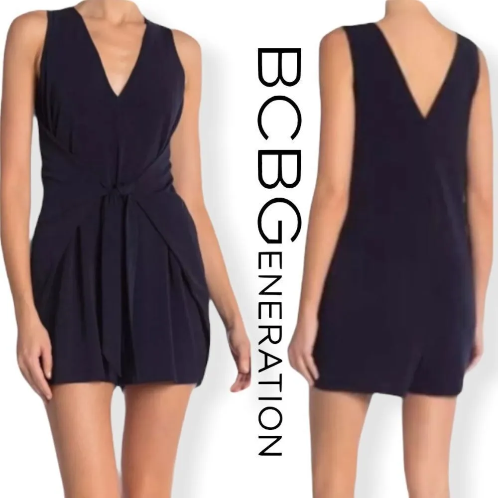 BCBGeneration Navy Tie Front  Romper - Image 12