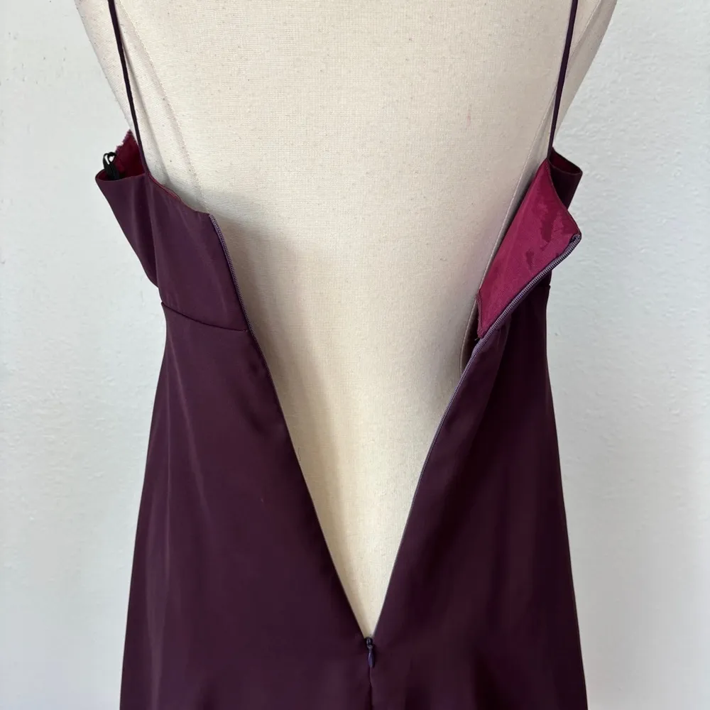 Vintage 90s Dark Purple Metallic Babydoll Sleeveless Cocktail Dress - Image 12