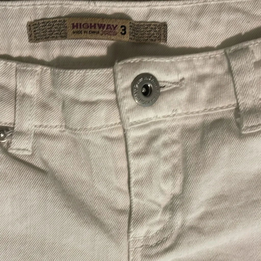 White Jean Shorts Distressed‎ Casual - Image 2