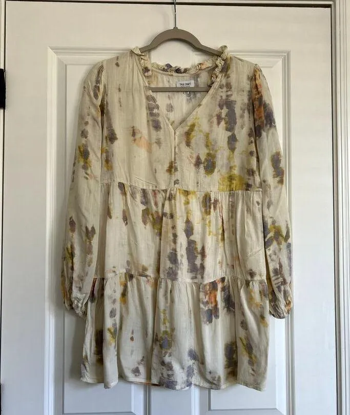 NWOT True Craft Tie Dye Ruffled Dress, size X Small - Image 3