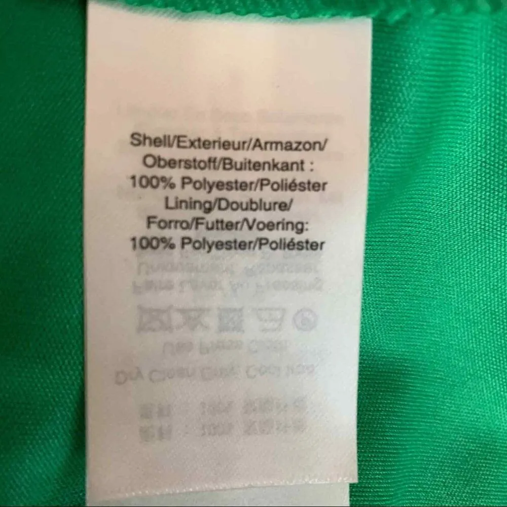 DKNY apple green polka dot back pleat bow dress 2 new - Image 8