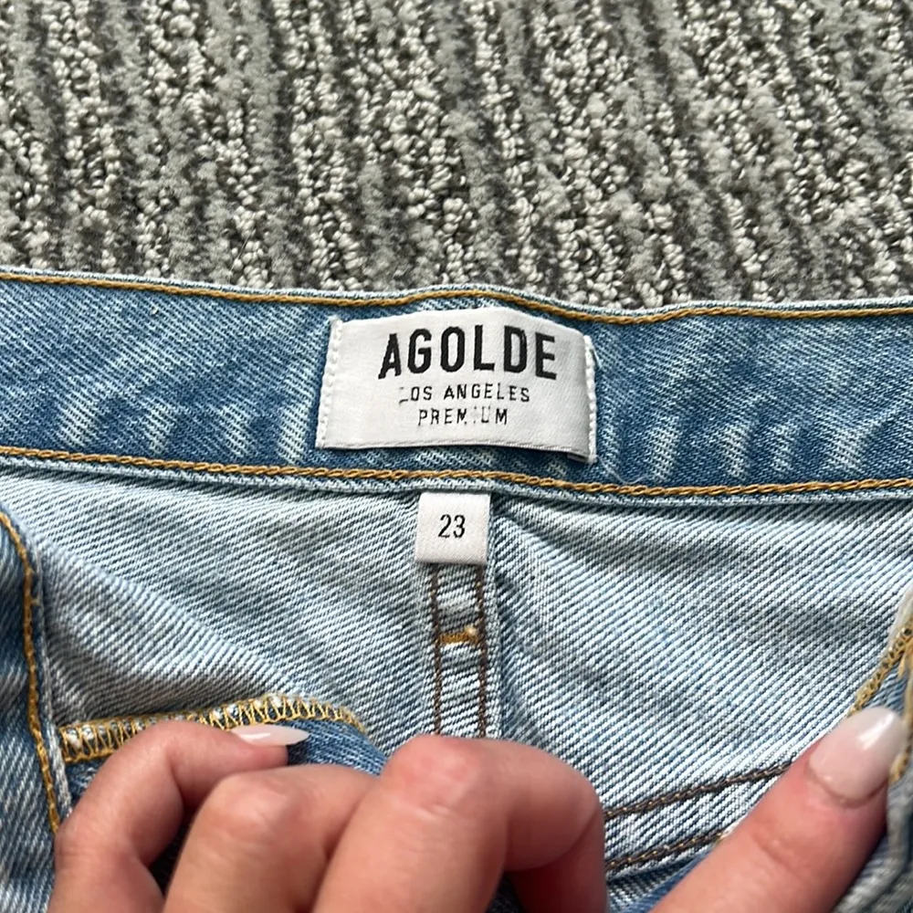 Agolde Cut Off Denim Shorts - Image 5