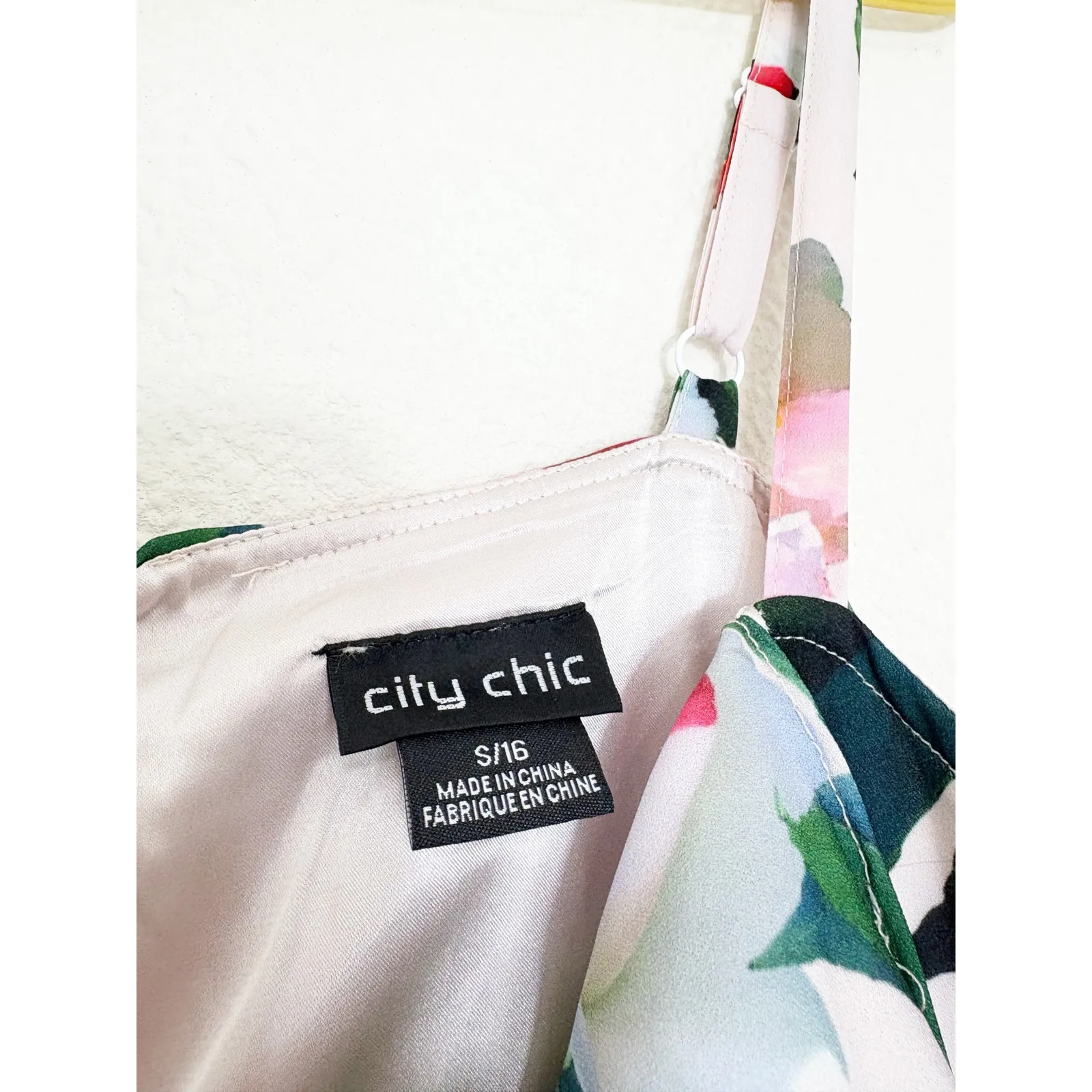 City Chic Love Me Do Midi Dress Plus Size 16 Pink Floral Cold Shoulder Wedding - Image 5