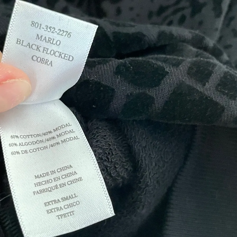 RAILS Marlo Black Flocked Cobra Sweater Zip Sides X-Small - Image 7