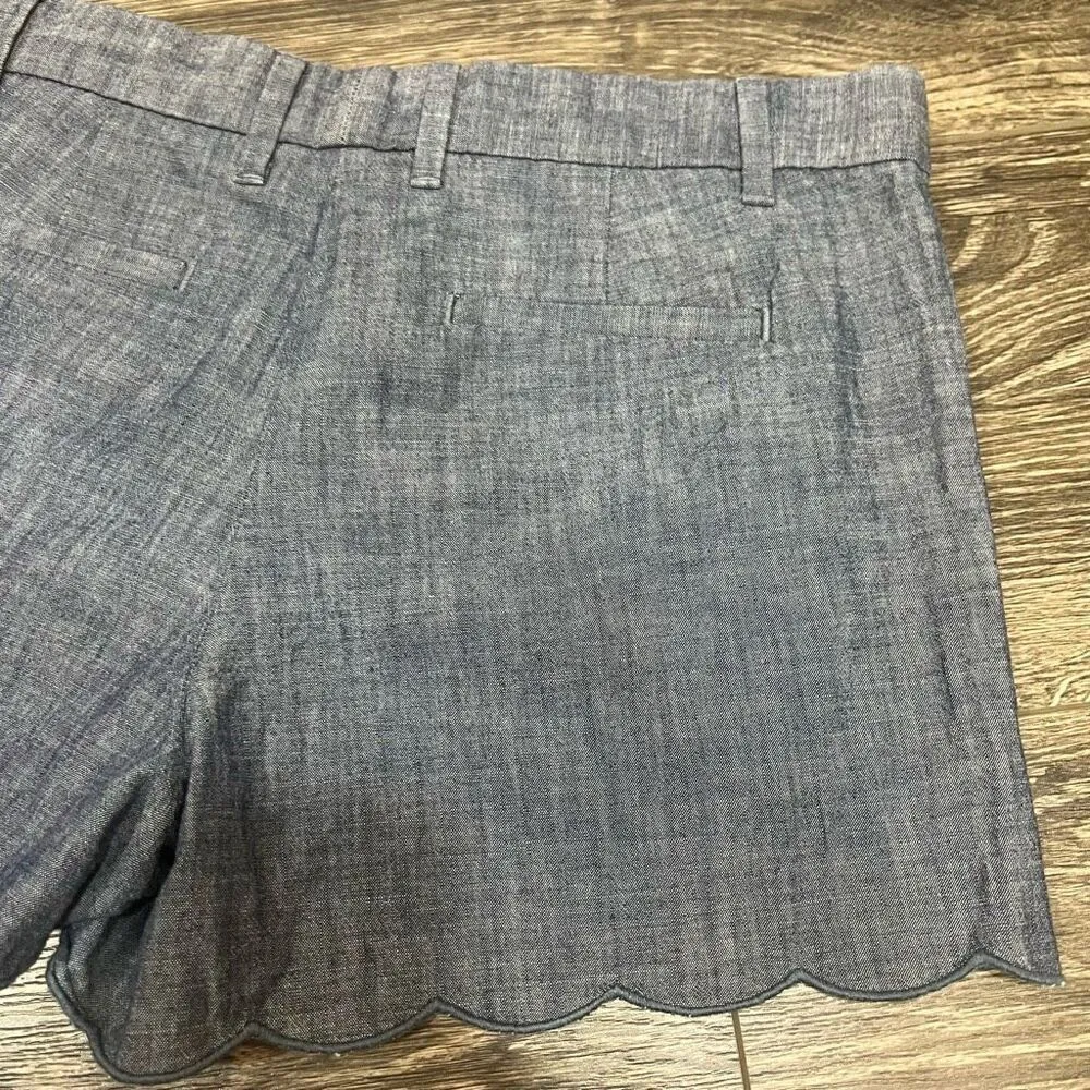 GAP Chambray Shorts with Scallop Hem | 0R - Image 4