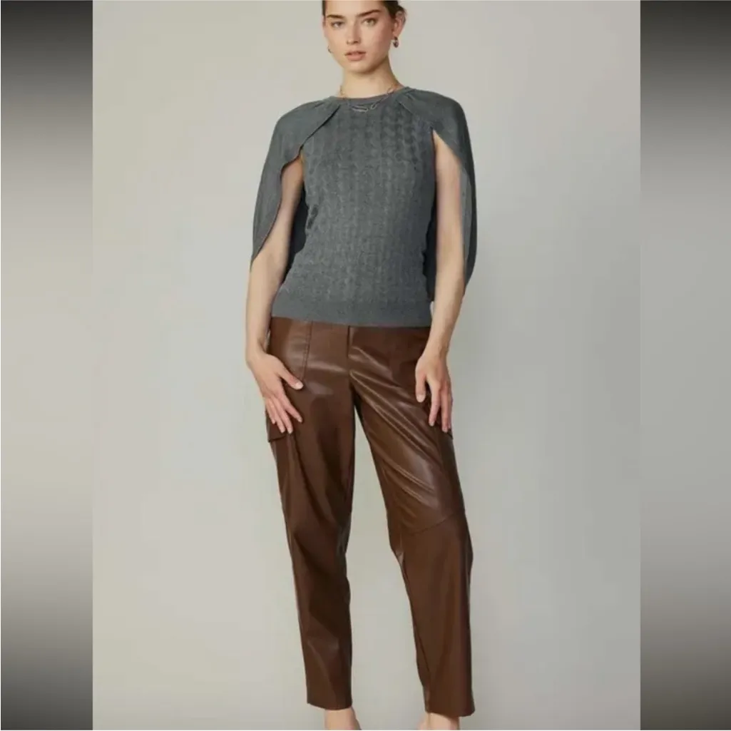 Current Air Grey Open Sleeve Cape Sweater Size L NWT - Image 8