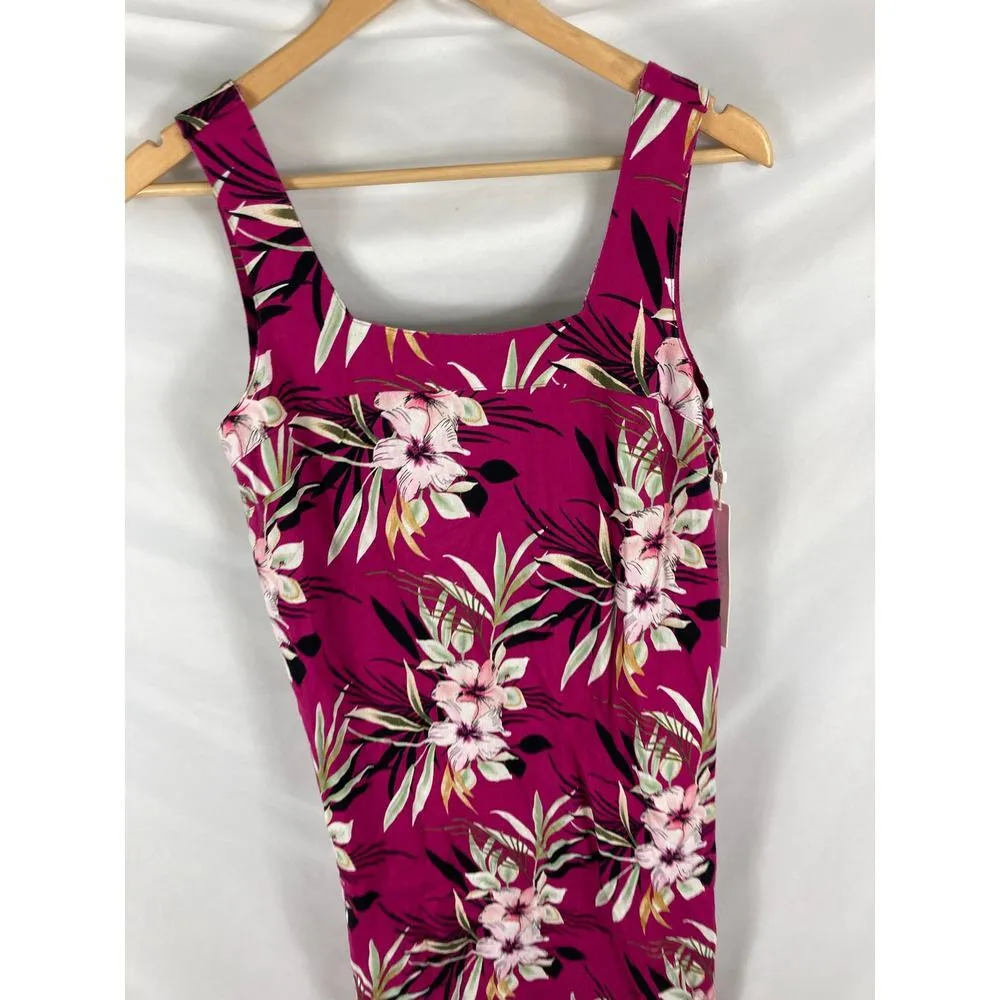 NWT Caslon Linen Blend Tropical Print Dress Pink Size XS - Image 2