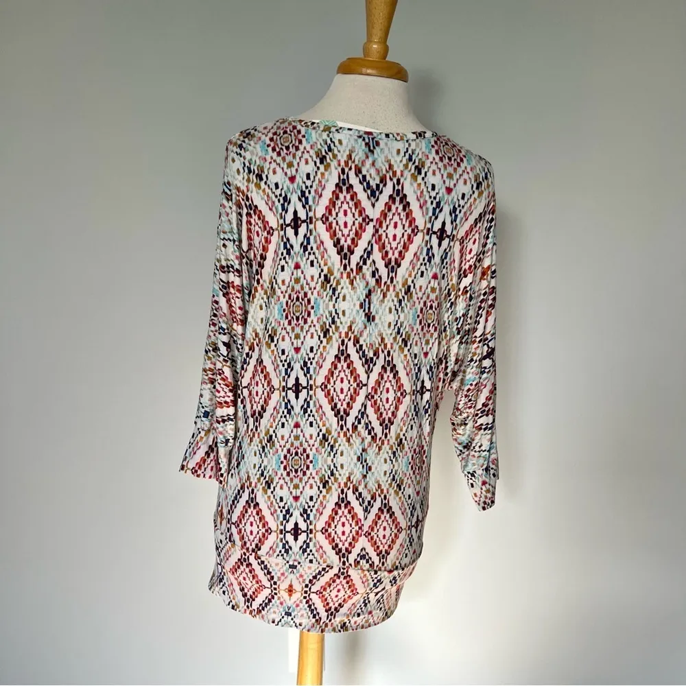 NWT Stitch Fix Market & Spruce Colorful Avah Knit Blouse Top Shirt Size L - Image 7