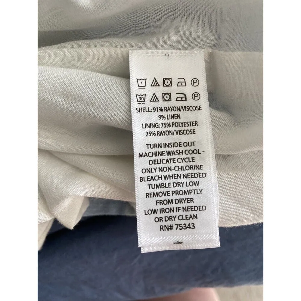 New Joie Linen Blend Stripe Dress Spaghetti Strap Blue Mommy & Me 10 w/ headband - Image 8