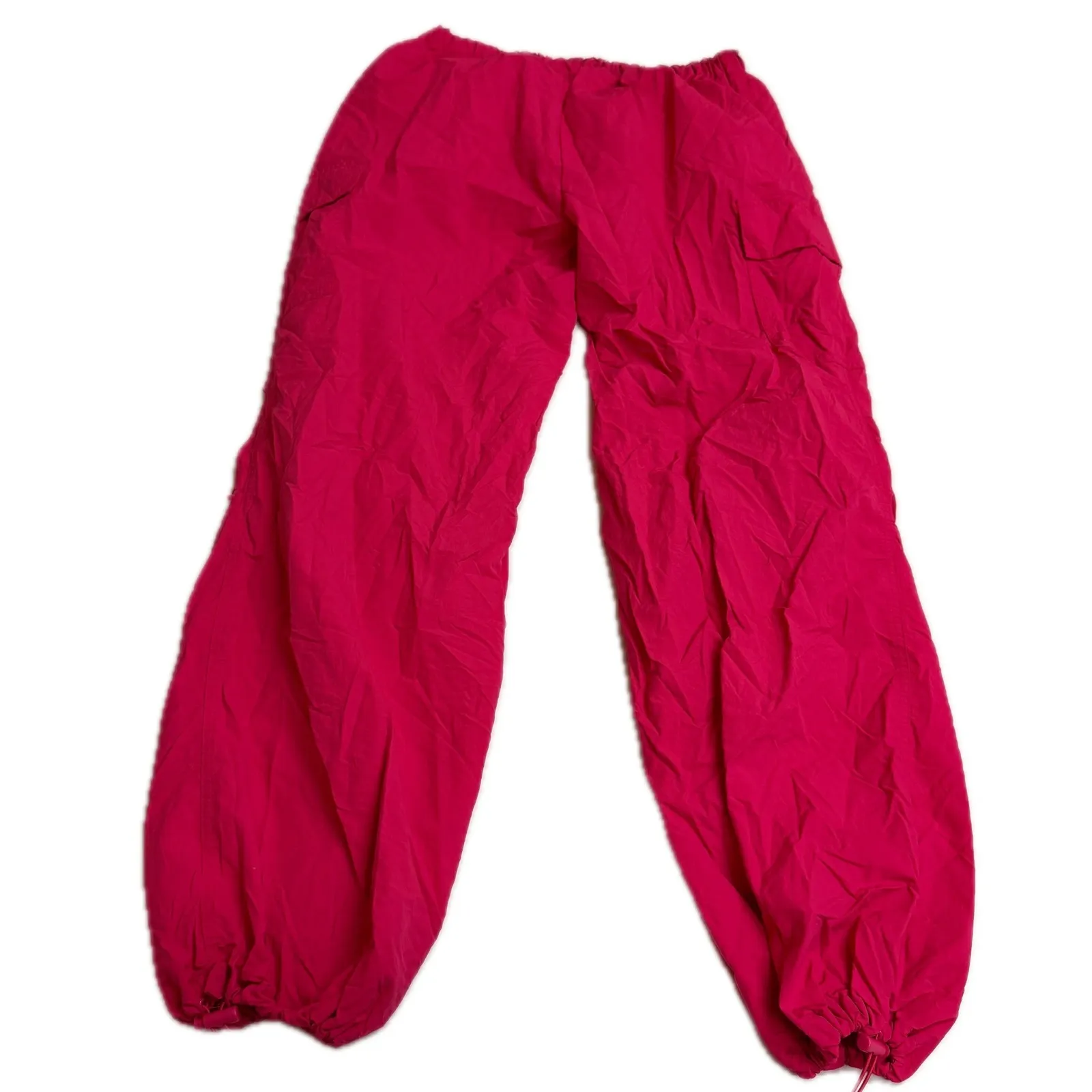 LOVE TREE Pants Womens Large Parachute Cargo Pink Drawstring Joggers - Image 3