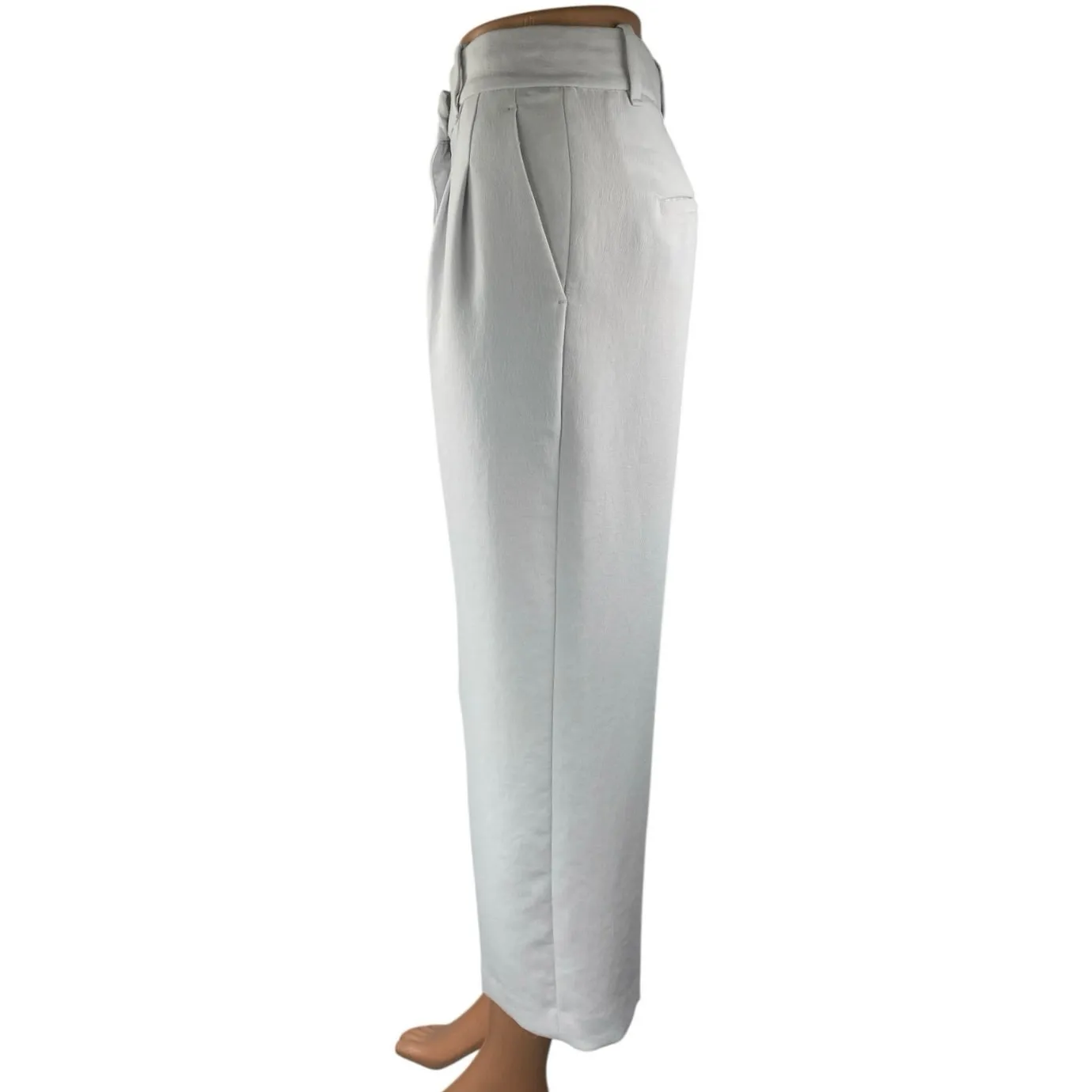 Aritzia Wilfred Women's White Pleated Baggy Wide Leg Trousers Pants Size 2 - Image 2