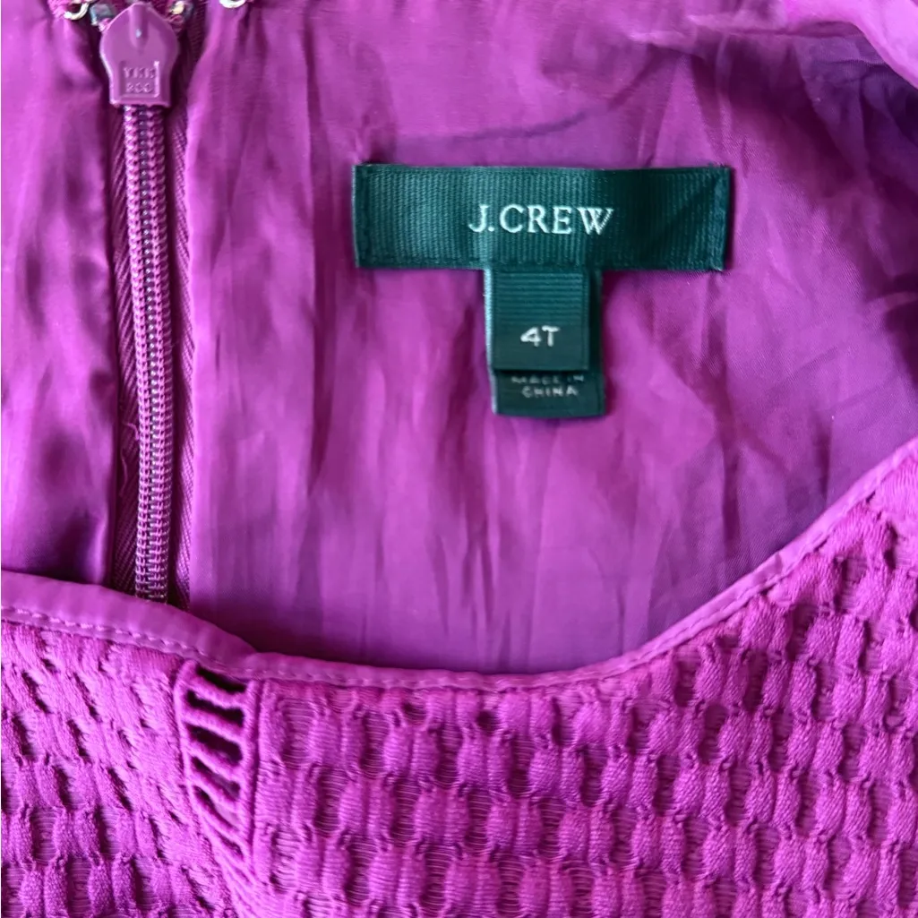 J. Crew Textured Purple Midi Dress sleeveless fuchsia size 4T - Image 6
