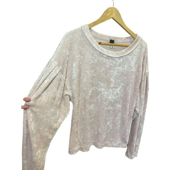 Free People Milan Layering‎ Top Light Pink Blush Pink Crushed Velvet Small - Image 5