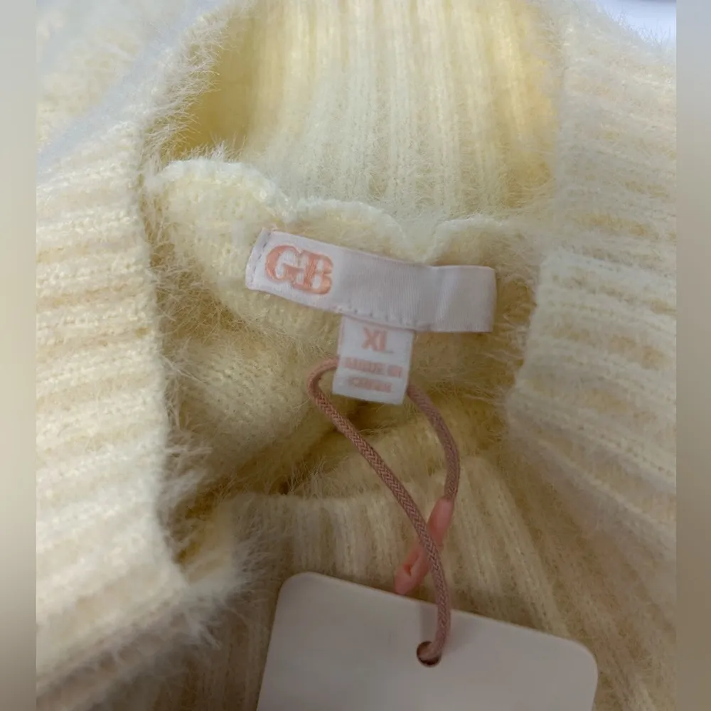 GB Gianni Bini Sweater Mock Turtle Neck Fuzzy Stretchy Soft NWT Size XL Cream - Image 8