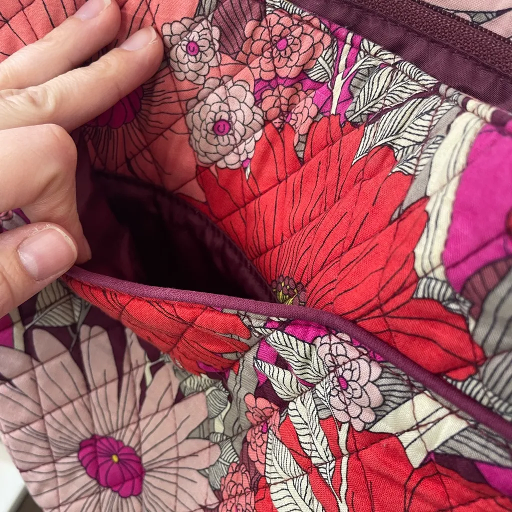 Vera Bradley Bag Triple Zip Hipster Crossbody Bohemian Blooms Retired‎ Coral - Image 7