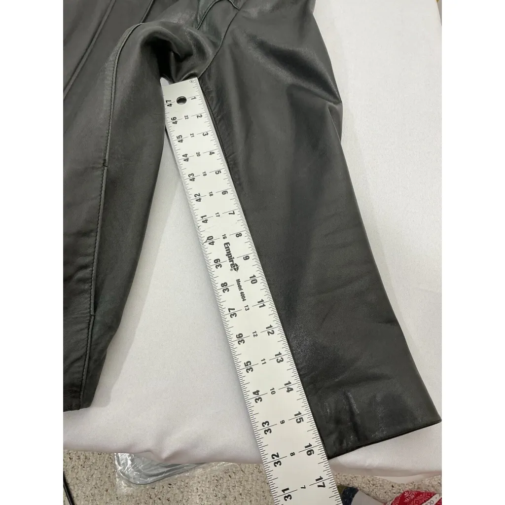 Alfani Womans  Outerwear Black Leather Zip Up Jacket Small - Image 7