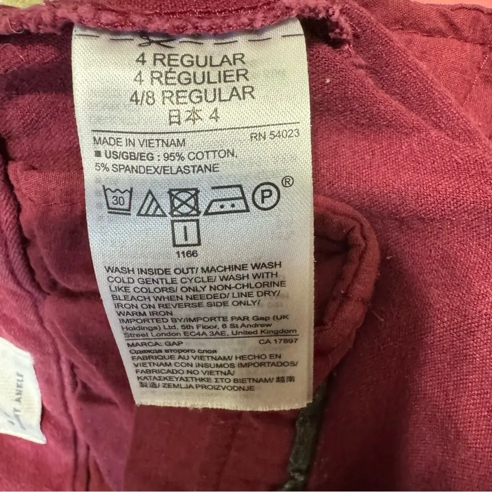 GAP Women Burgundy Skinny Ankle Formal‎ Stretchy Casual Pants Size 4 R - Image 12