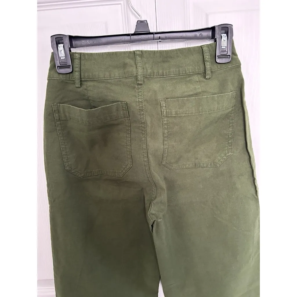 J.Crew $118 Lizzie High Rise Patch Pocket Wide Leg Pant Pine Green Size 24T - Image 10