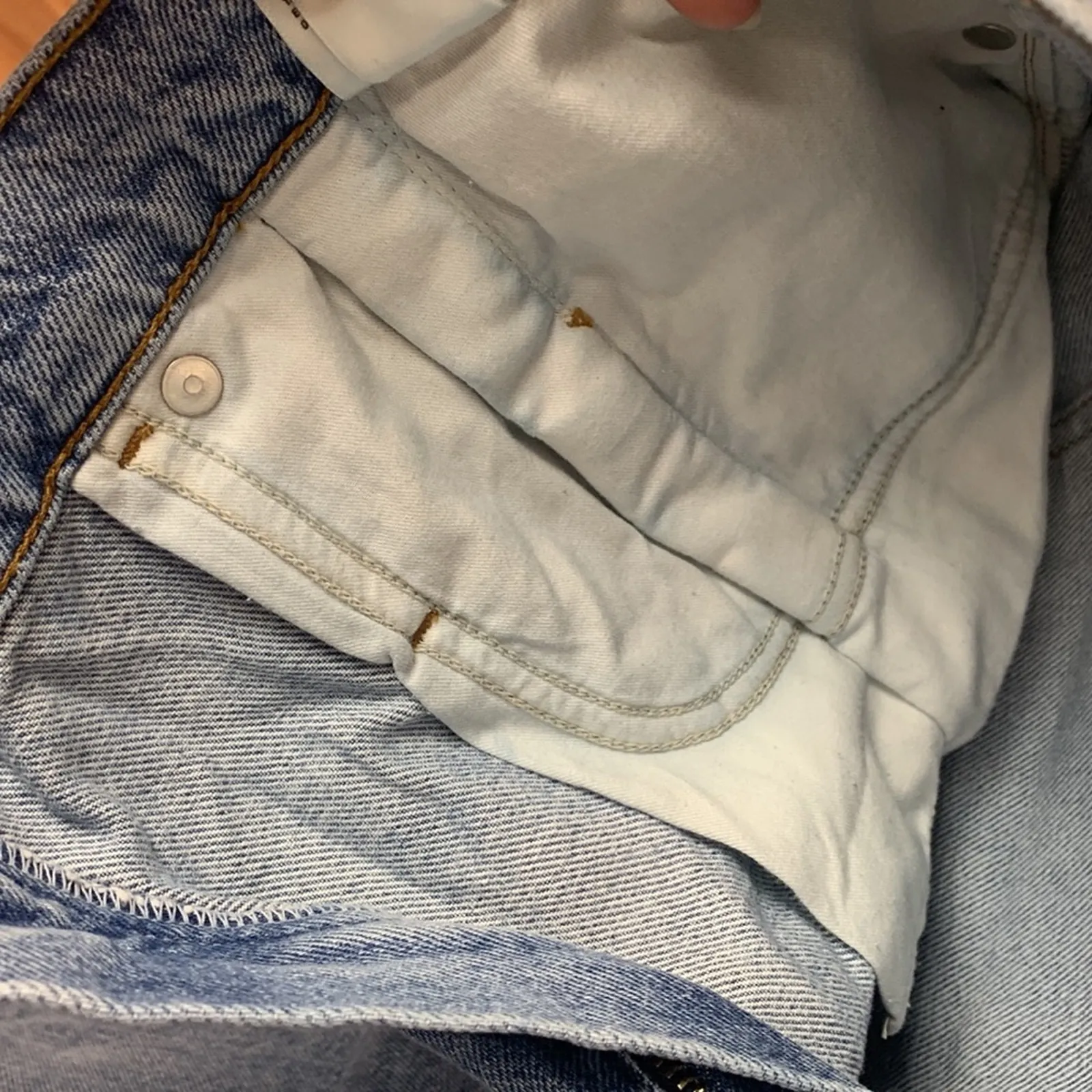 AGOLDE size 32 reworked 90s paper bag pants high rise straight leg baggy acid li - Image 13