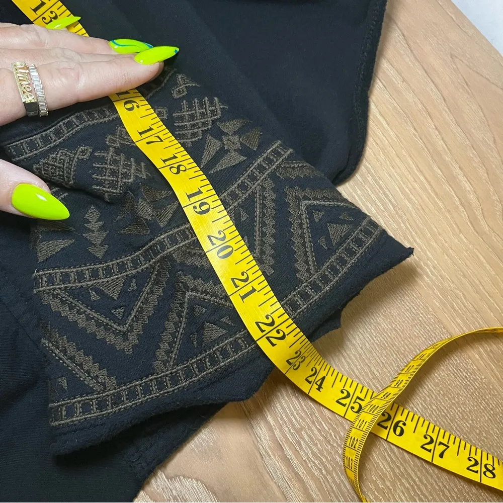 SHYANNE XS Black Cascade Embroidered French Terry Open Cardigan Western Ranch‎ - Image 10