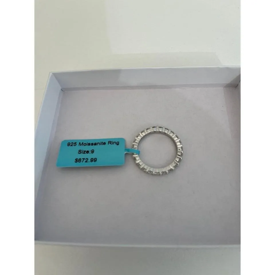 NEW! 2.22 CTW Moissanite 3mm eternity band ring size 9 - Image 2