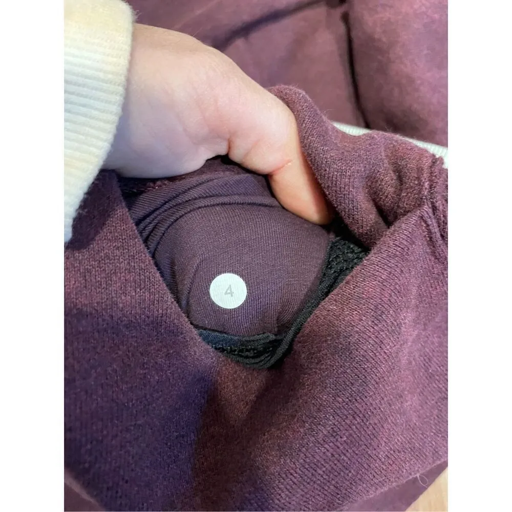 Lululemon cozy cuddle up heathered Bordeaux  purple full zip cross neck rare jac - Image 7