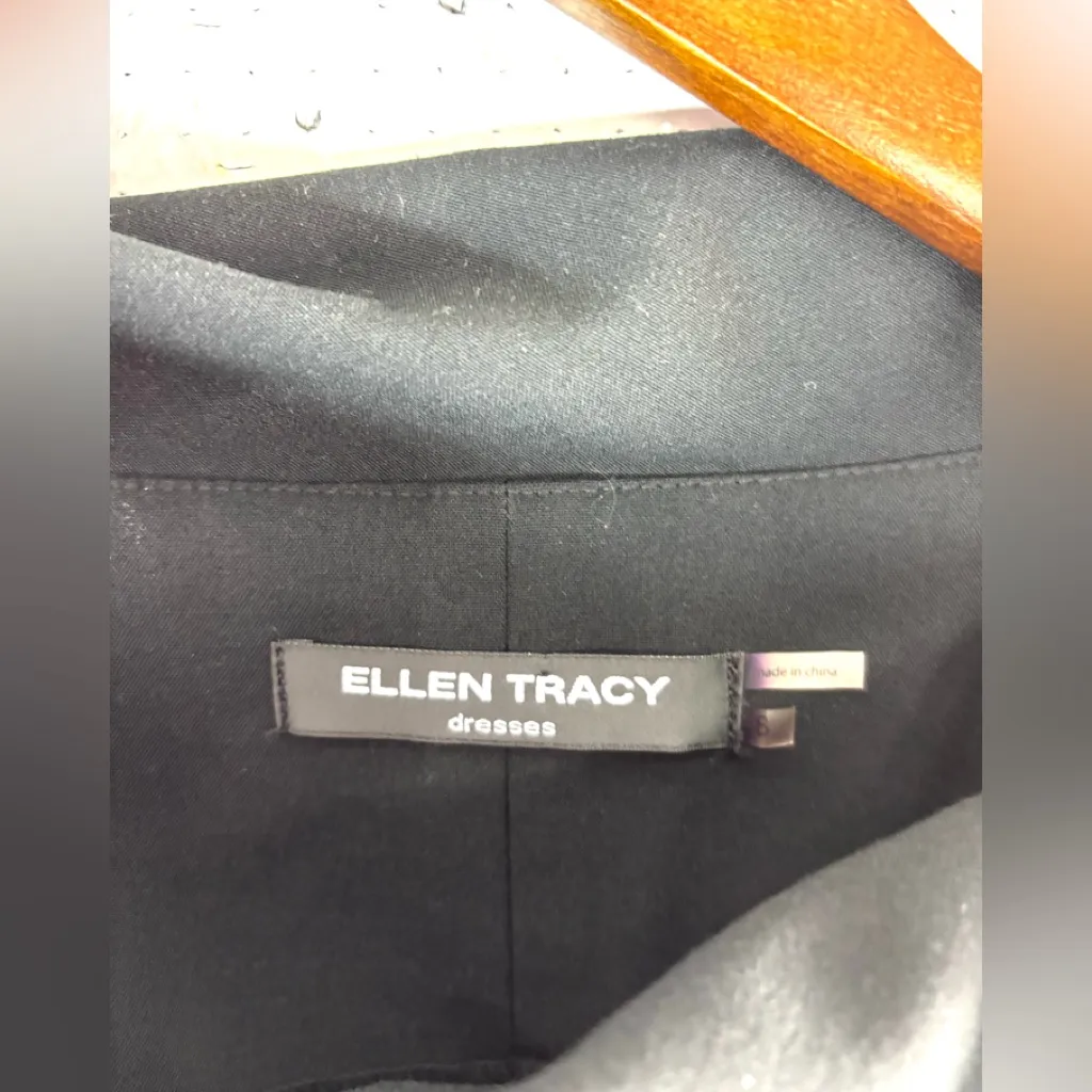 Ellen Tracy 8 Sleeveless Classic Black Dress w Asymmetrical Neckline - Funeral - Image 9