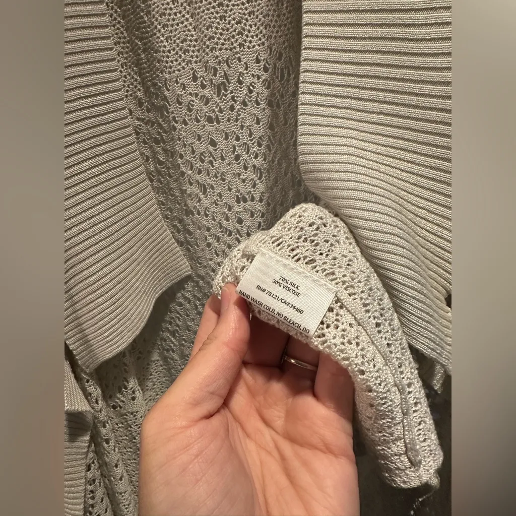 Eileen Fisher Silk Blend Sheet Lace Cardigan/Duster - Image 2