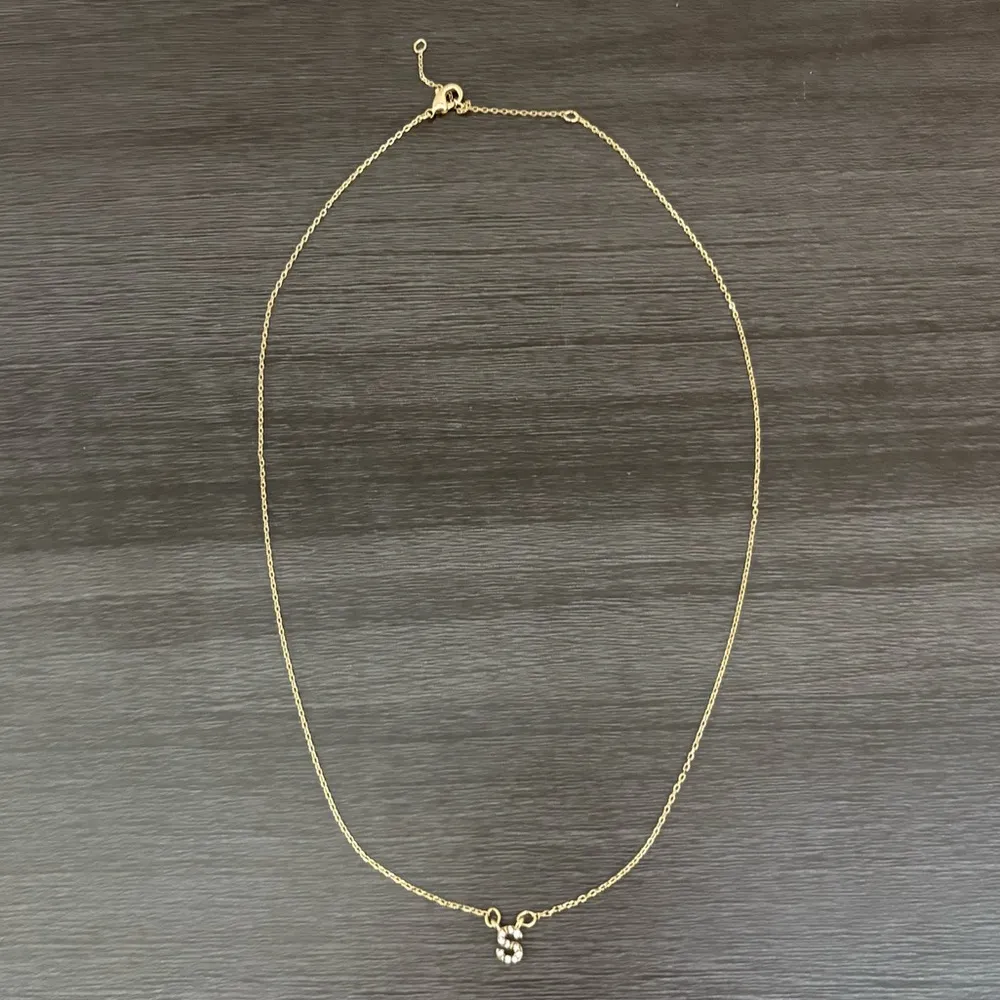 Gold Pave Crystal “S” Necklace - Image 3