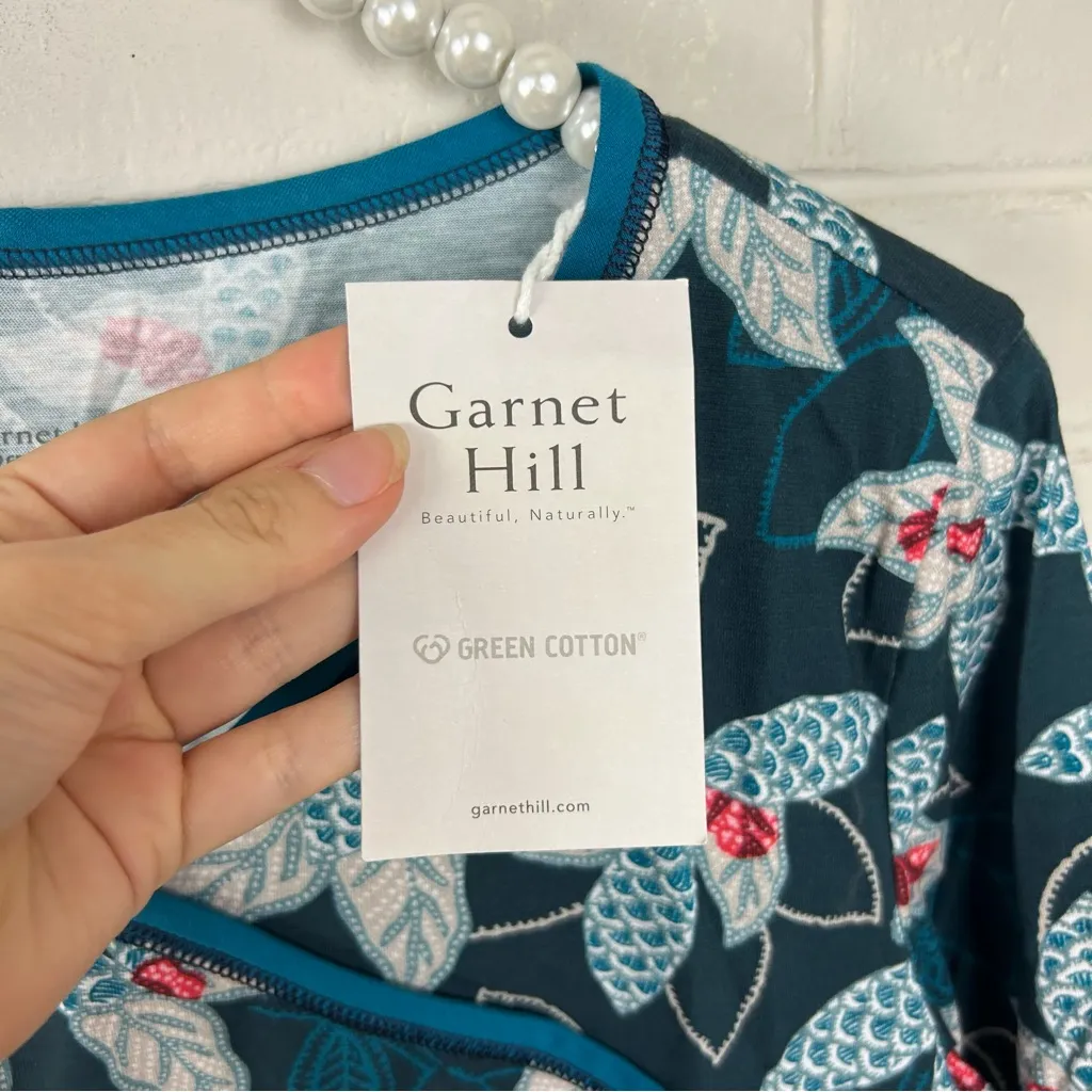 NWT Garnet Hill Asian Wrap Organic Cotton Midi Gown Pajamas Size S - Image 6