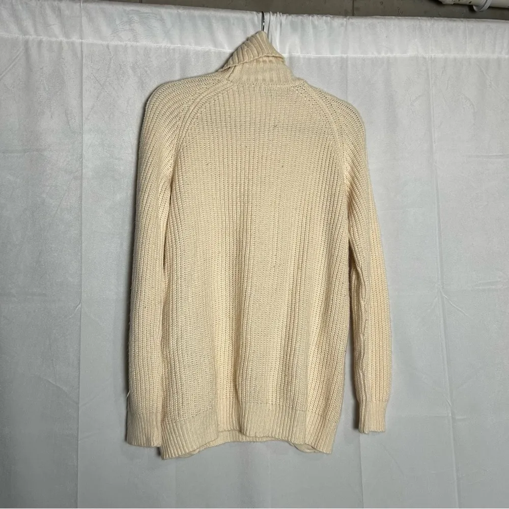 Tobi Cream Lace Side Cable-knit Long Sleeve Cowl Neck Sweater Size Small - Image 2