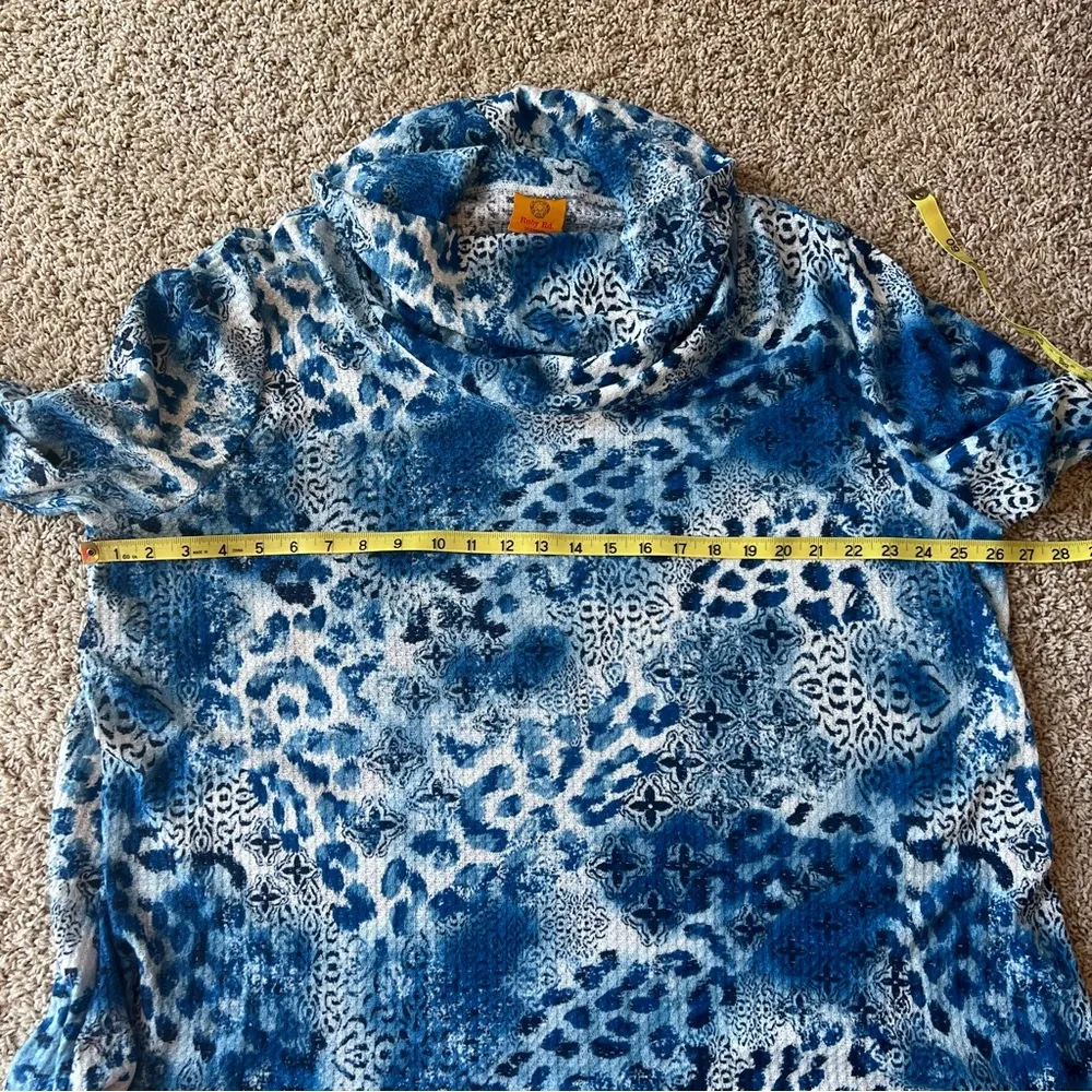 NWT Ruby Rd Woman Cowl Neck Sweater Size 2X Shades of Blue Lightweight R10 - Image 9