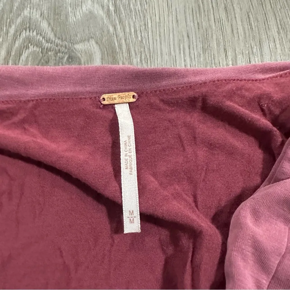 Free People Cupro Criss Cross Maeve Dusty Pink Short Sleeve Faux Wrap Mini Dress - Image 6